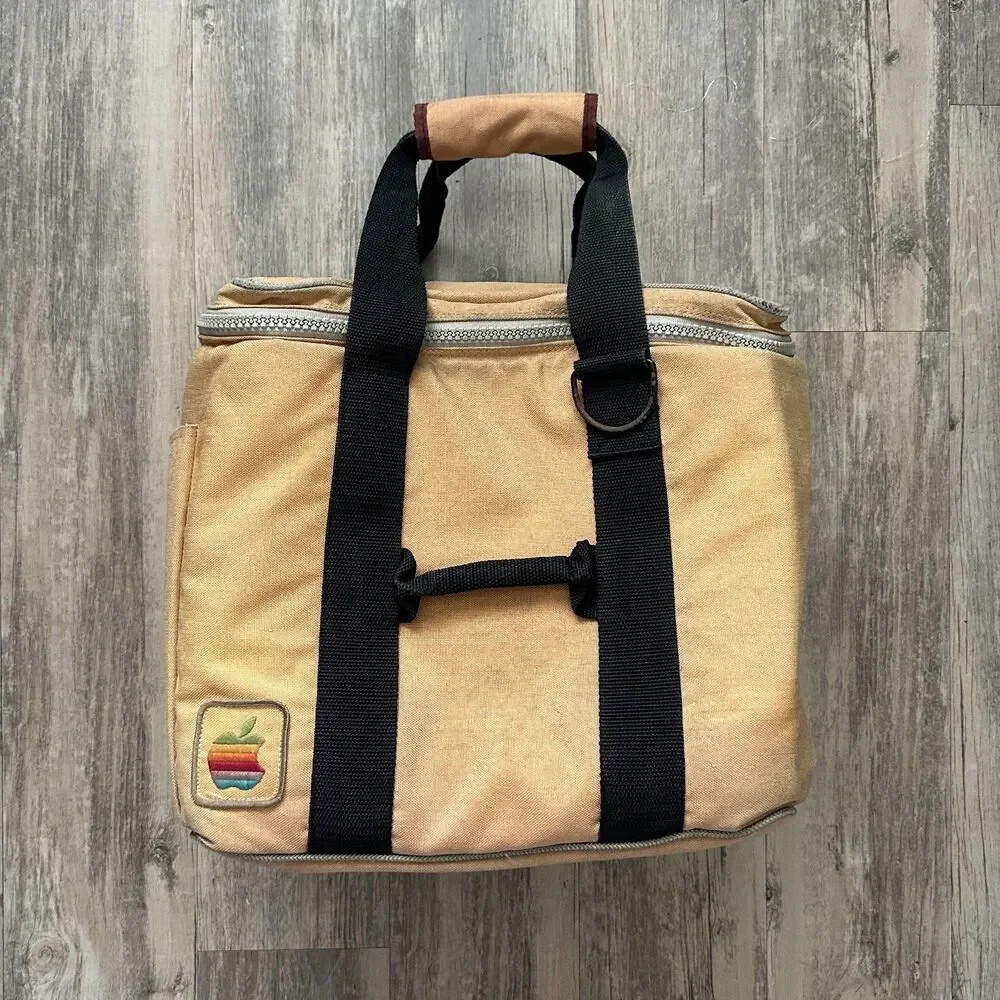 Vintage 80s Apple Macinstosh Computer Travel Bag Tote Carry-on Case with Strap